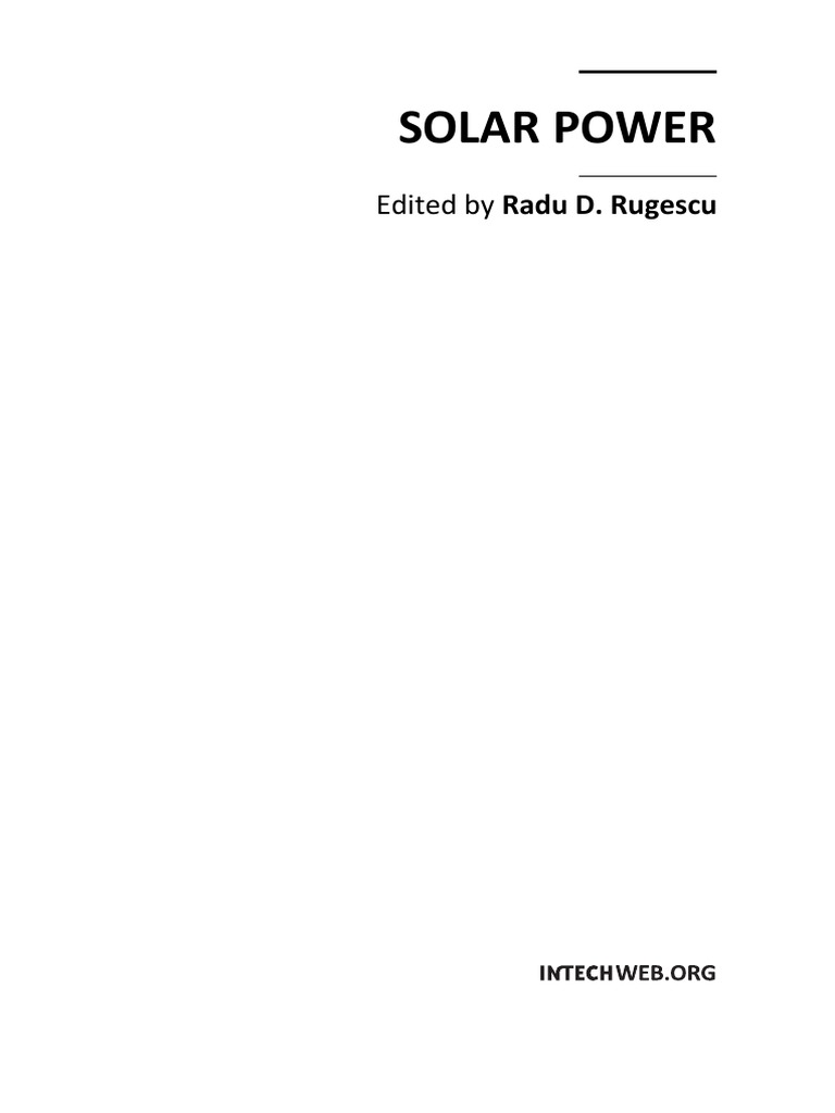 Solar Power - Radu D. Rugescu, PDF, Photovoltaics