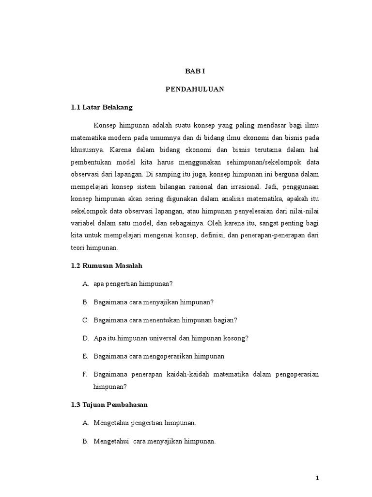Bab Ii Matematika Bisnis Himpunan