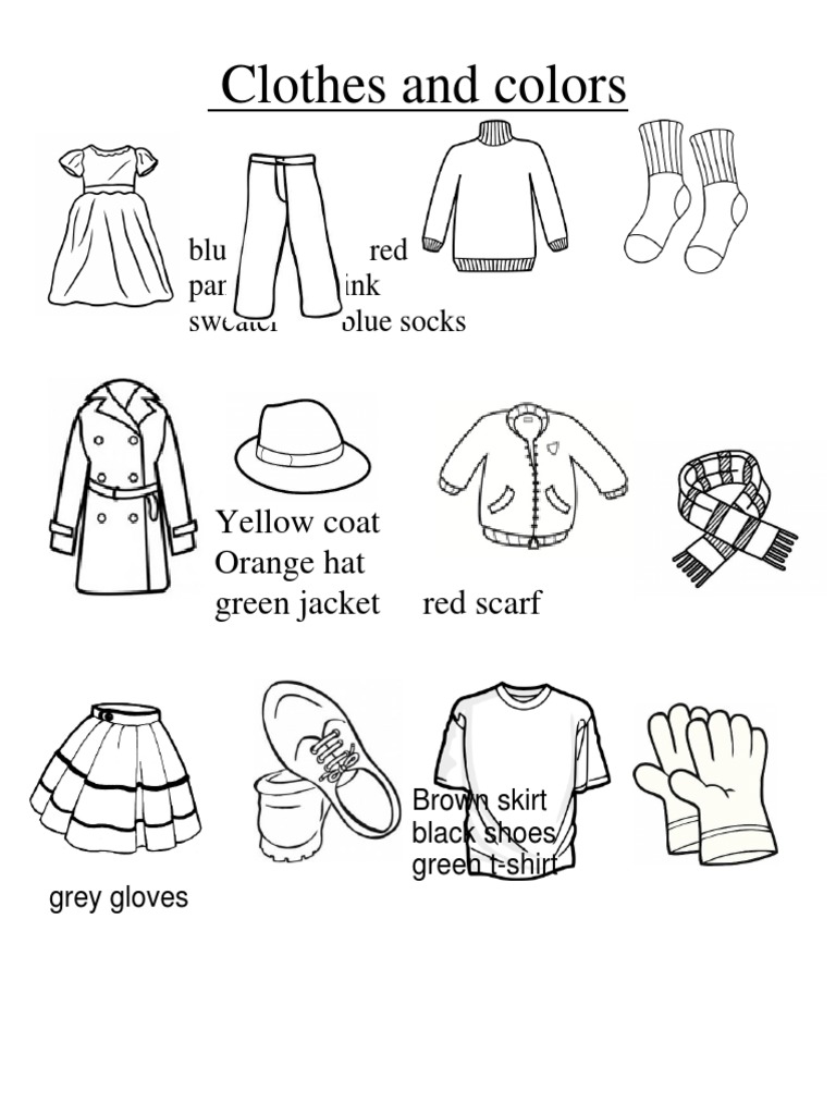 Clothes and Colors Yellow Coat Orange Hat Green Jacket Red Scarf PDF