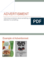 Advertisment: Informing Somebody About Something or Drawing Attention To Something