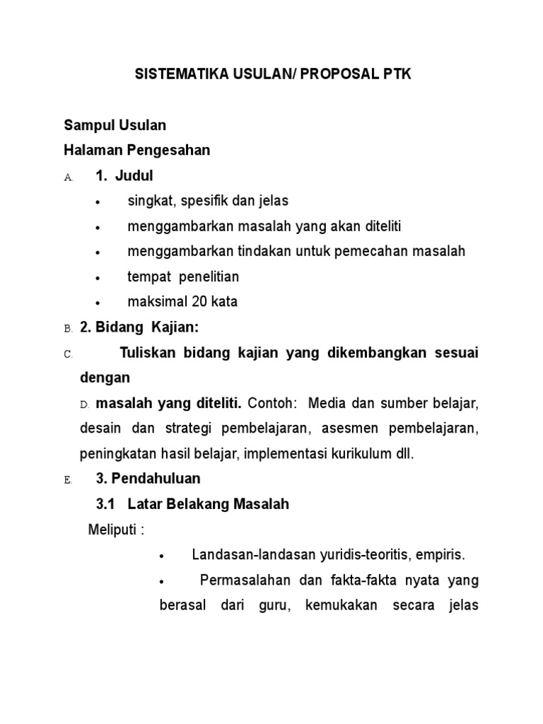 Panduan Proposal PTK untuk SD | PDF | Karier & Perkembangan