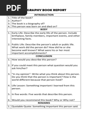 Biography Book Report