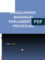 Sang Brgy Parliamentary Procedure