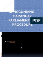 Sang Brgy Parliamentary Procedure