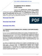 La Comunicacion Humana en El Mundo Contemporaneo 9701066421 PDF