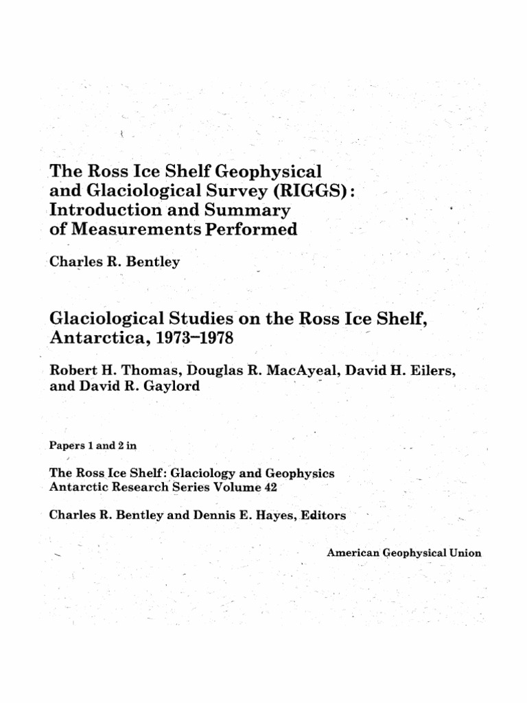 The Ross Ice Shelf, Glaciology and Geophysics | PDF | Antarctica