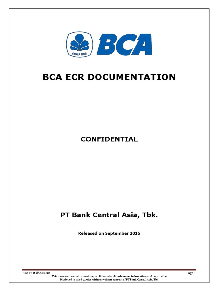BCA ECR Documentation Overview | PDF | Financial Transaction | Emv