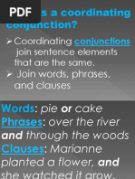 What Is A Coordinating Conjunction?: Coordinating Join Sentence Elements That Are The Same