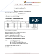 Balance Sheet Equations