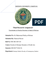 Uncertainities in Nuclear Doctrines of India and Pakistan