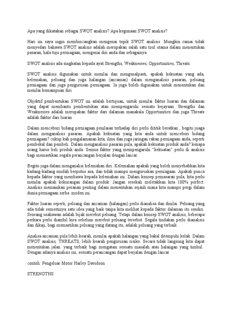 Swot Analisis Pdf