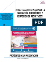 Estrategias para evaluación, diagnóstico y redacción de resultados