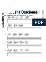 Lee Cada Palabra, Luego Ordénalas y Forma Una Oración