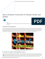 How To Estimate Formworks of Columns, Beams, and Girders