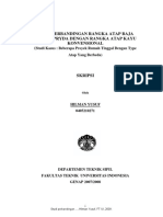 Studi Perbandingan Rangka Atap Baja Ringan Pryda Dengan Rangka Atap Kayu Konvensional (Studi Kasus - Beberapa Proyek Rumah Tinggal Dengan Type Skripsi