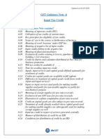 GST Guidance on Input Tax Credit