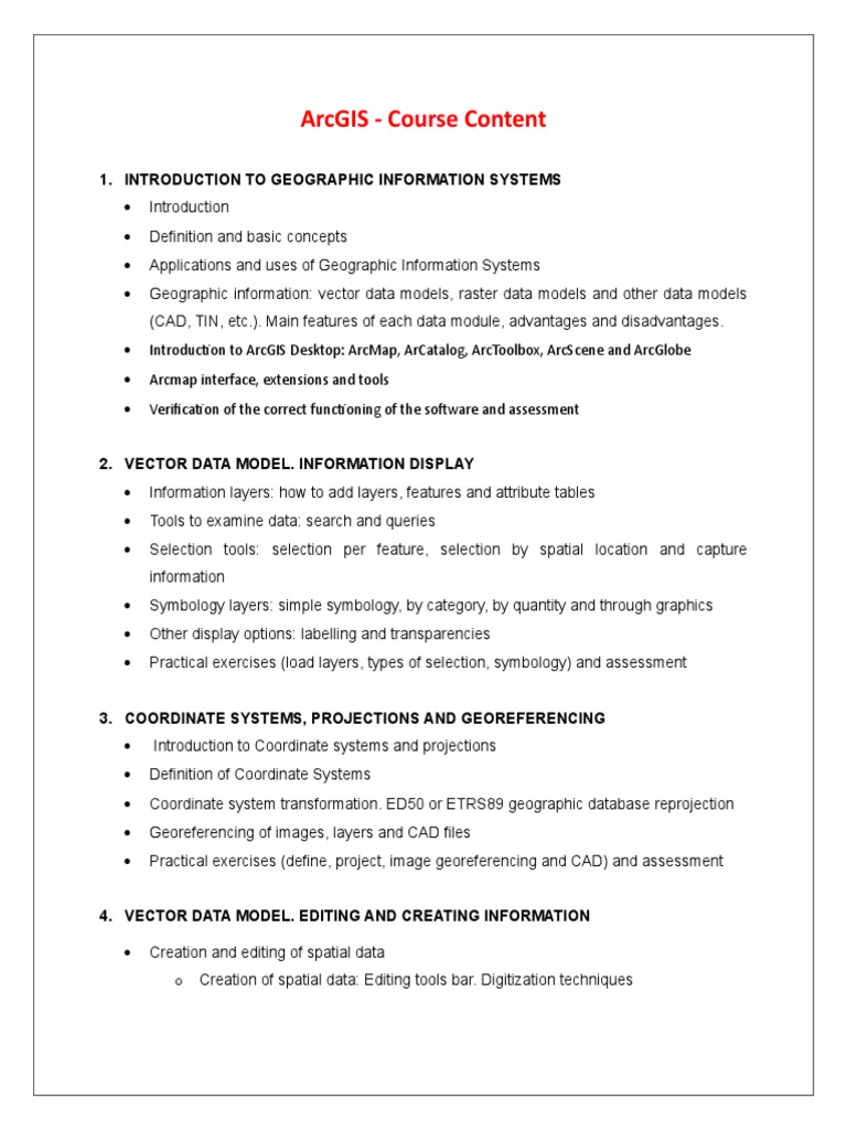 ArcGIS Training Course PDF Arc Gis Geographic Information System