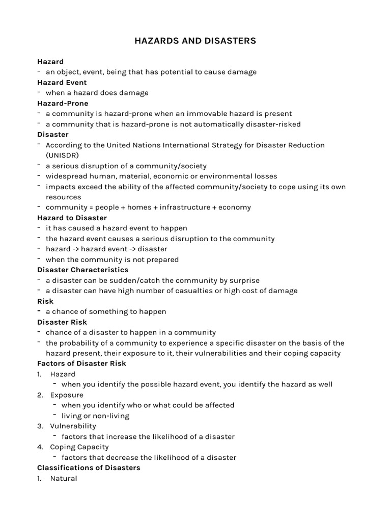 Hazards And Disasters Pdf Hazards Natural Disasters