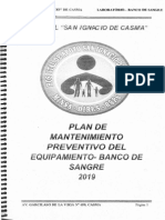 Plan de Mantenimiento de Equipos Banco de Sangre