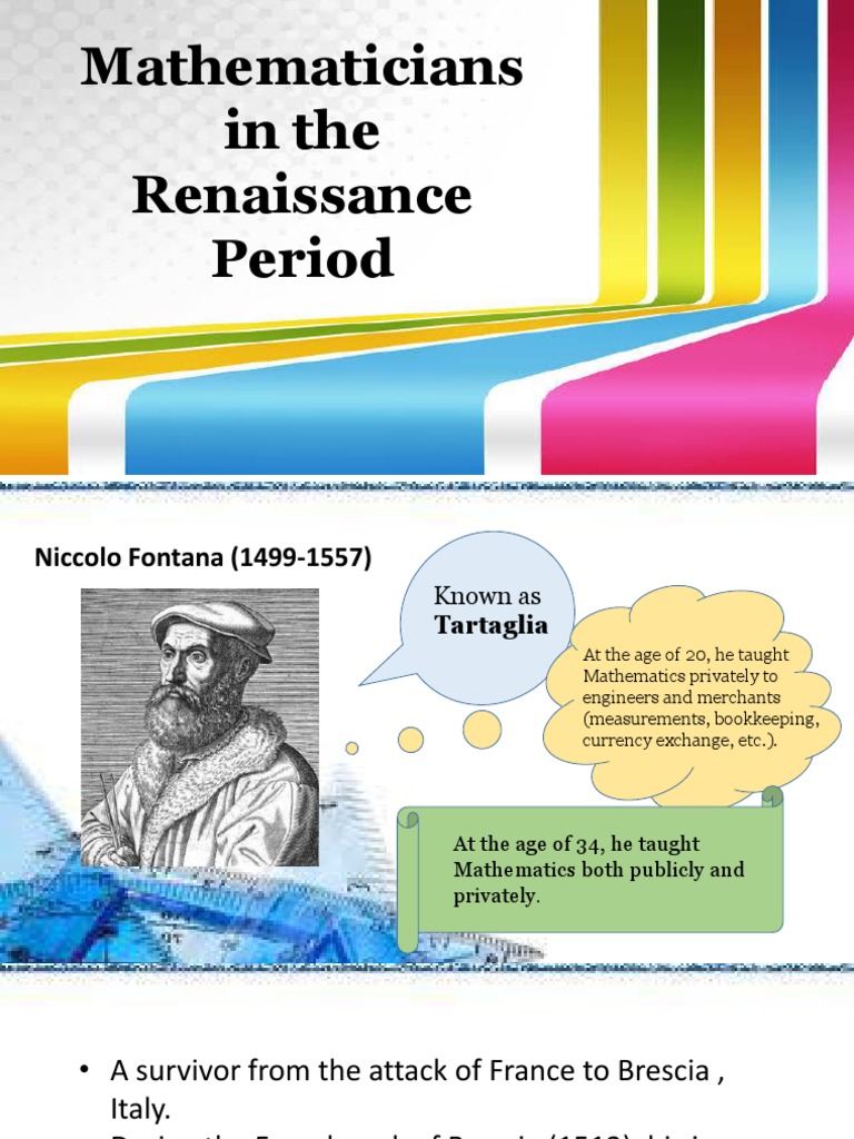 Renaissance Mathematicians Overview | PDF | Mathematical Concepts ...