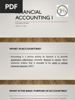 Financial Accounting I: Incoming 2 Year MAY 30 - 31, 2016