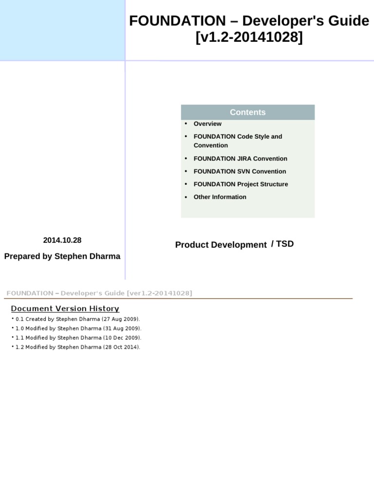 FOUNDATION - Developer's Guide (v1.2-20141028) : Product Development ...