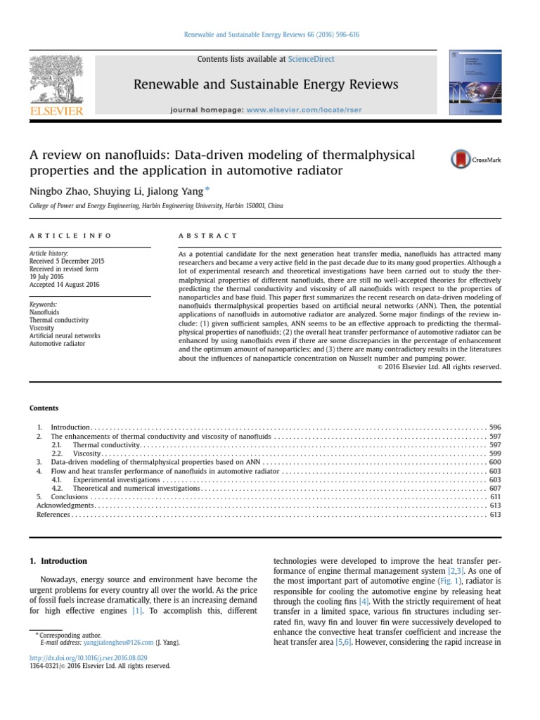 Nanofluids in Automotive Radiators | PDF | Heat Transfer | Nanoparticle