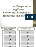 Mga Batas, Programa, at Patakarang Pang-Ekonomiya
