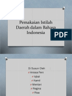 Pemakaian Istilah Daerah Dalam Bahasa Indonesia