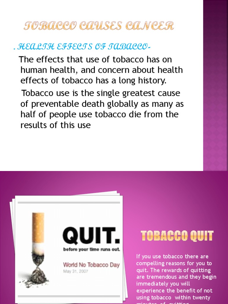 Health Risks of Tobacco Use | PDF | Tobacco | Tobacco Smoking
