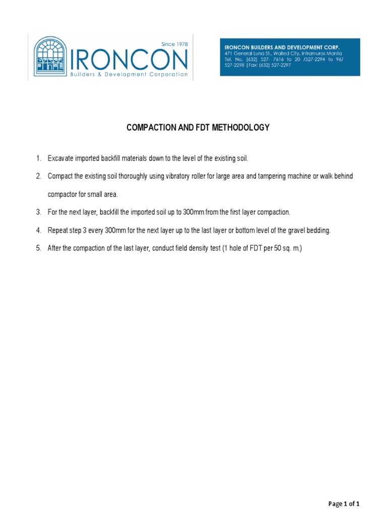 Compaction and FDT Methodology Guide | PDF