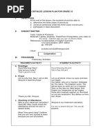 A Detailed Lesson Plan For Grade 10