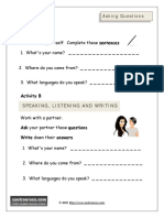 Asking Questions Worksheet PDF