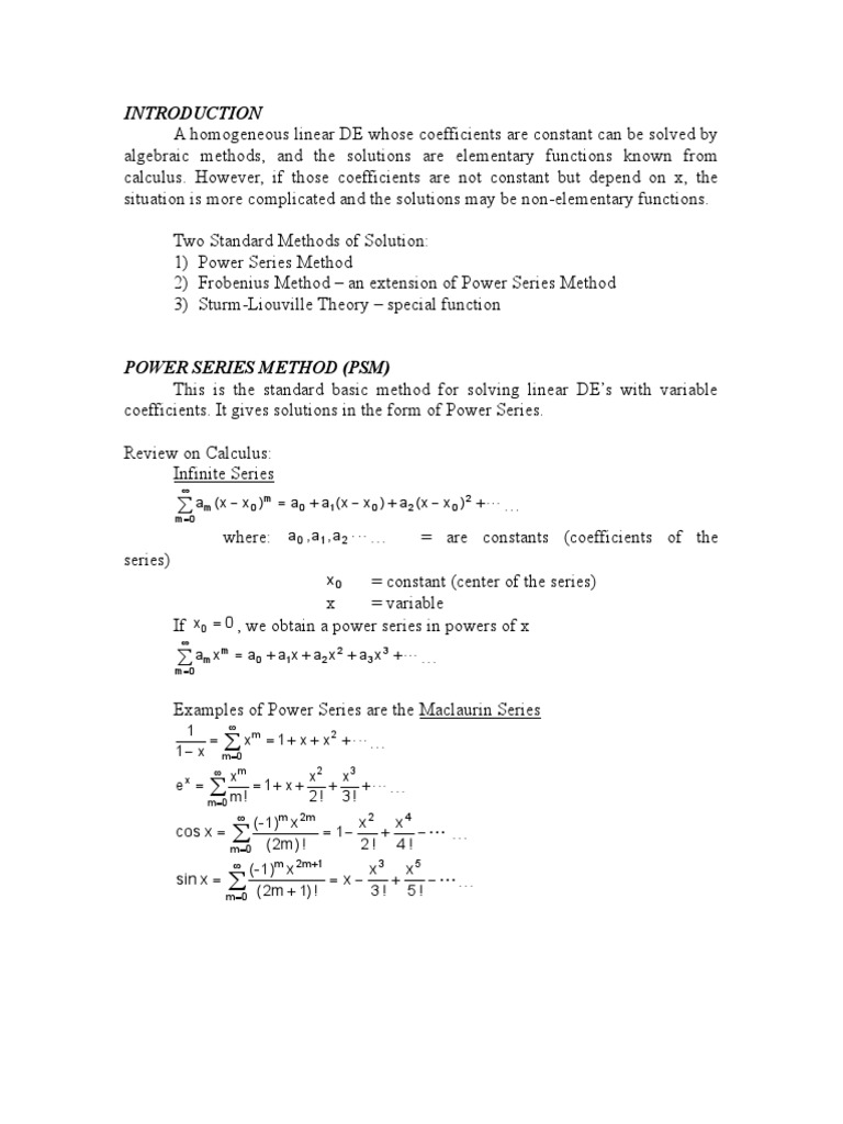 Advance Mathematics 1 | PDF | Power Series | Series (Mathematics)