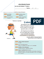 Escribiendo Poesía. Actividad para semana del 12 de agosto 3°