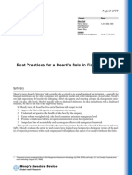 Best Practices For A Board's Role in Risk Oversight: August 2006