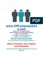 Wipro Previous Year Placement Question Papers