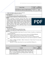 Syllabus-Advance Digital Signal Processing