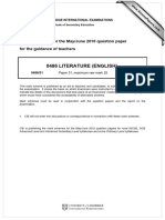 0486 Literature (English) : MARK SCHEME For The May/June 2010 Question Paper For The Guidance of Teachers