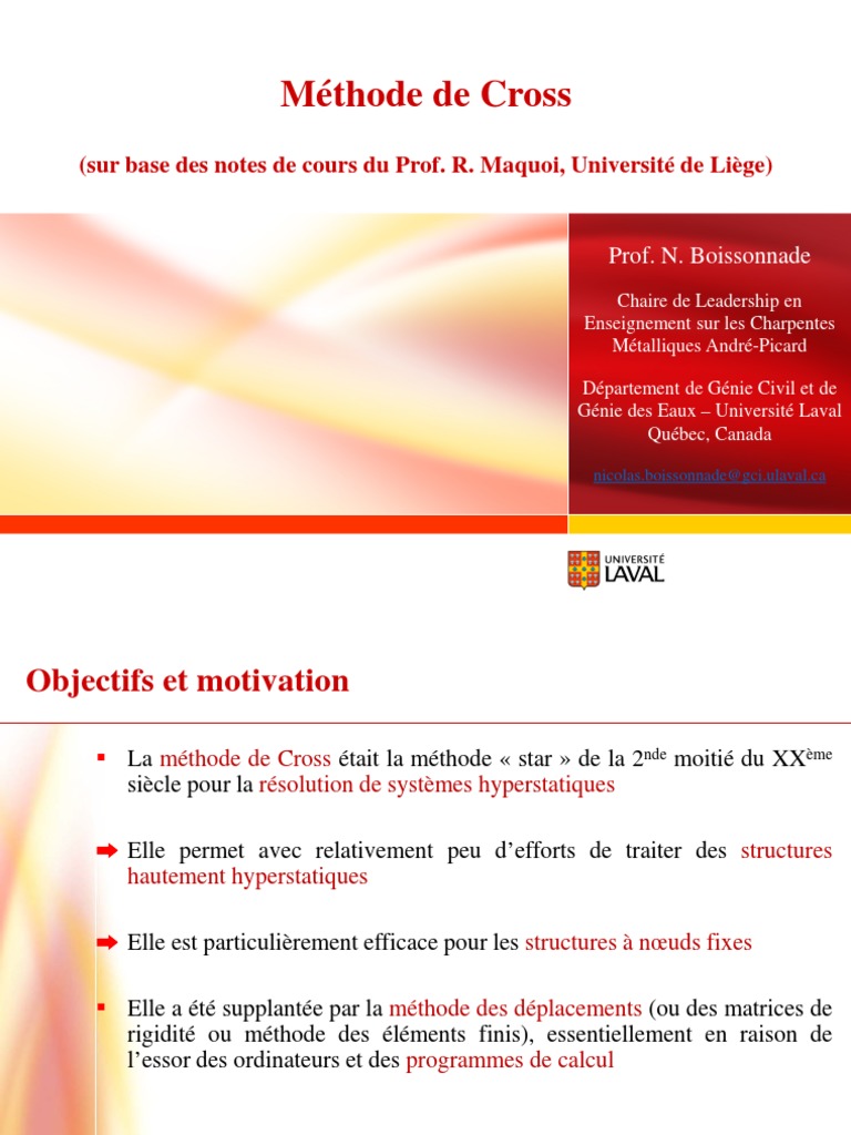1 - Methode de Cross PDF | PDF | Ingénierie mécanique | Mécanique