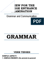 Review For The College Entrance Examination: Grammar and Communication