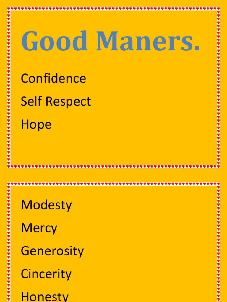 Principles of Good Manners | PDF