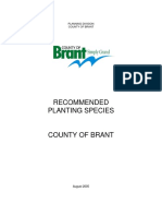 Recommended Planting Species for County of Brant
