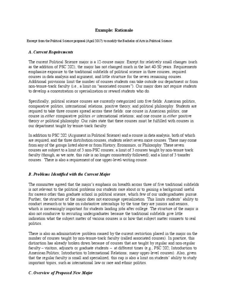 Sample Rationale PDF | PDF | Advanced Placement | Political Science