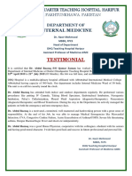 Internal Medicine: Testimonial