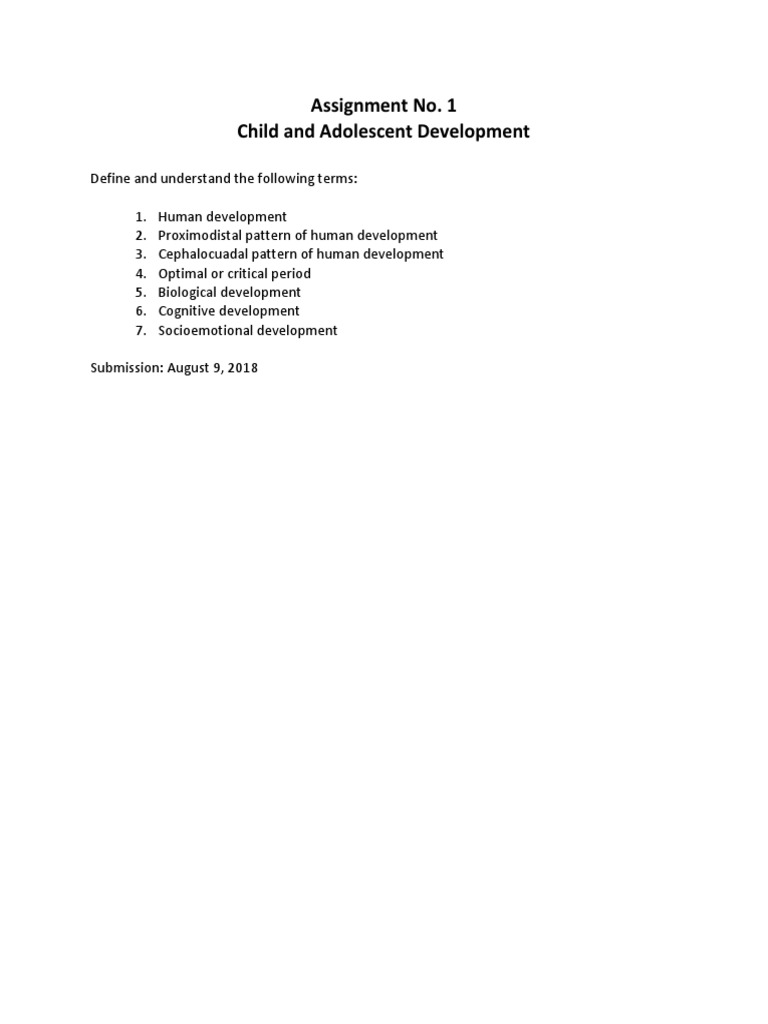 Assignment No. 1 | PDF | Self-Improvement