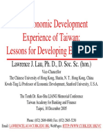 The Economic Development Experience of Taiwan: Lessons For Developing Economies