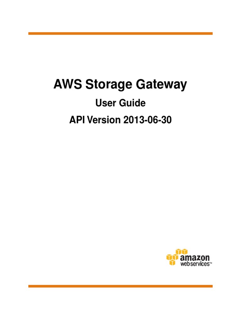AWS Storage Gateway Userguide PDF Backup Amazon  Services