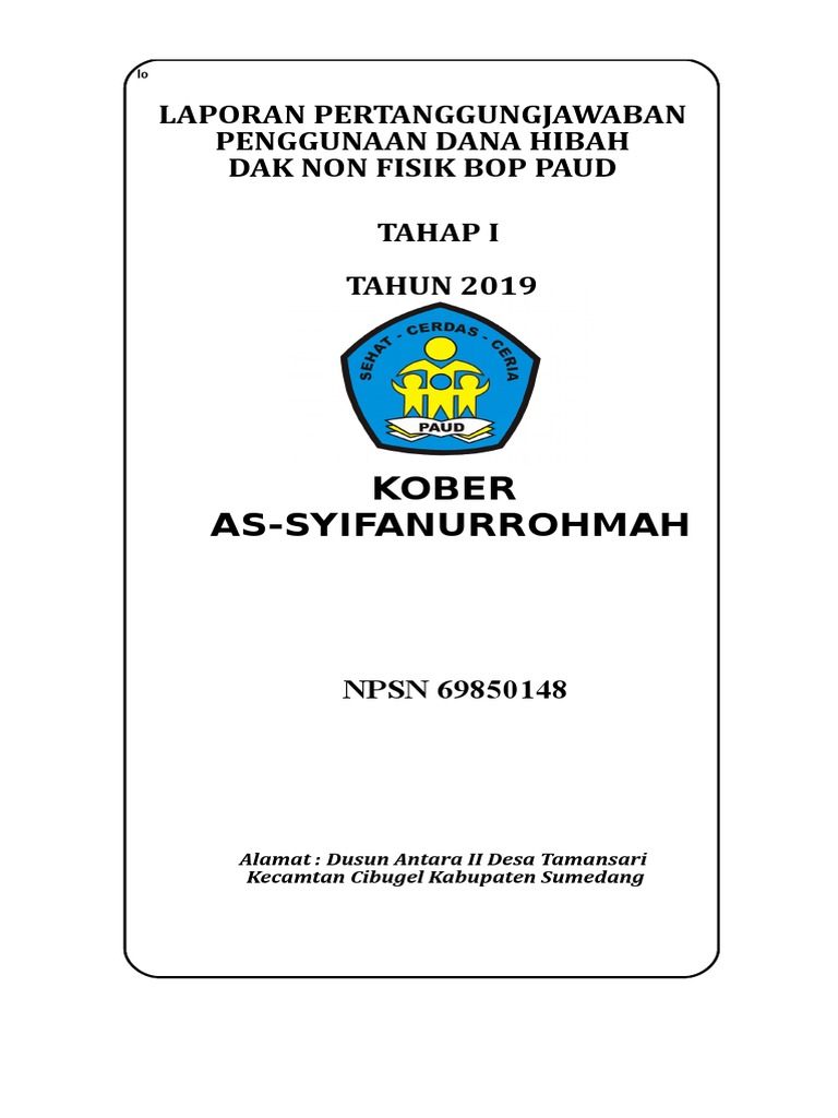 Contoh Cover Dan Surat Pernyataan Bop