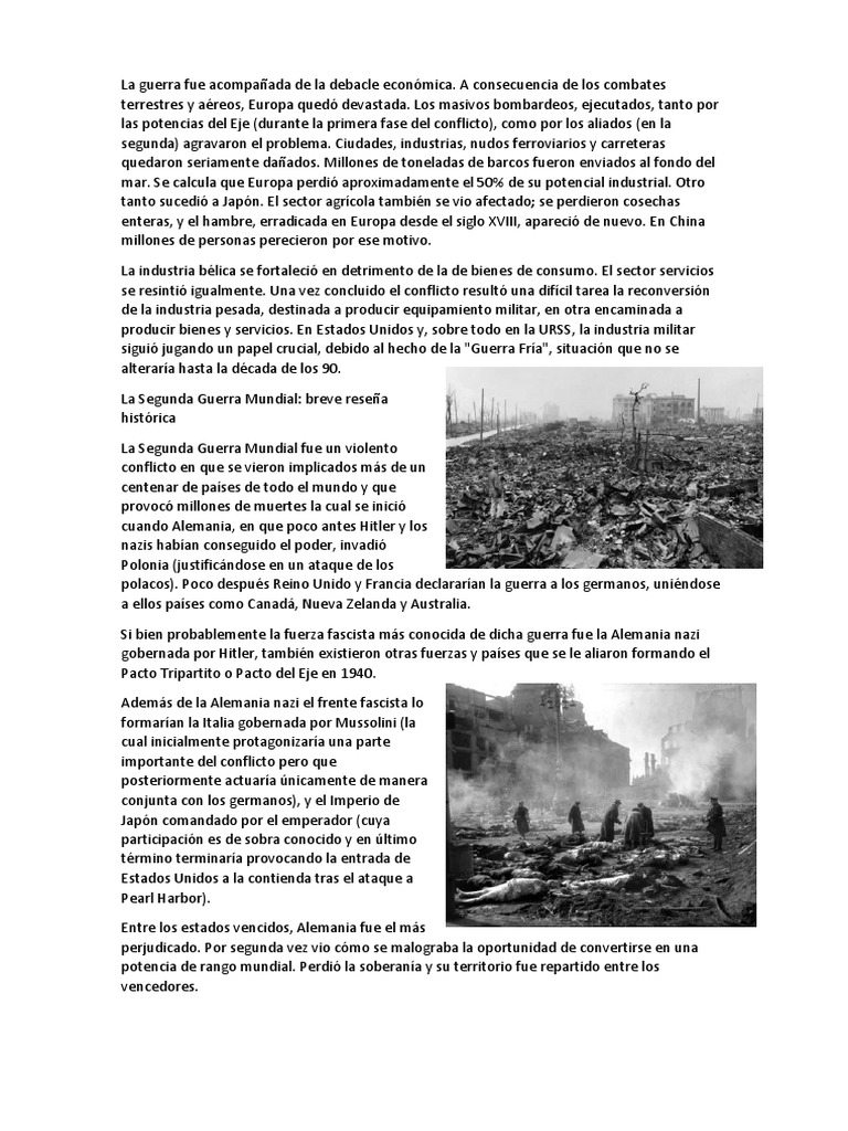 Consecuencias Politicas, Humanas y Economicas 2da Guerra